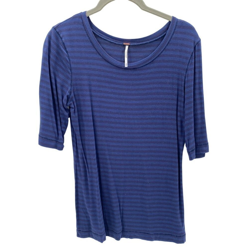 Free People Navy Stripe Tee Women's Size M